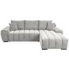 Ecksofa M Schlaffunktion Barca + Kissen Hellgrau 275x180 Cm - Hellgrau/Schwarz, KONVENTIONELL, Textil (275/180cm) - P & B