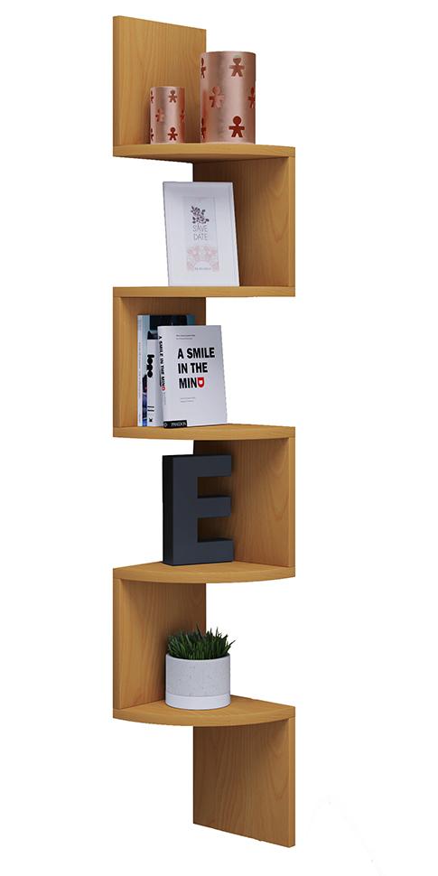 Rohový regál Mintis dekor buk - farba buka, Basics, kompozitné drevo (19,6/123,6/19,6cm) - MID.YOU