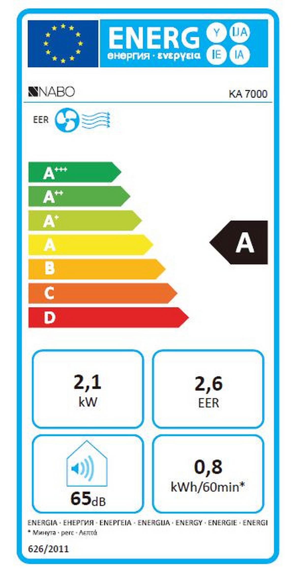Mobile Klimaanlage KA 7000 B: 30,5 cm mit Schlauch - Weiß, Basics (30,5/67,8/32,8cm) - Nabo