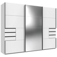 Skriňa s posuv. dverami SAIGON biela/zrkadlo, š. 270 cm - čierna/biela, Konventionell, kov/kompozitné drevo (270/208/64cm) - Premium Living