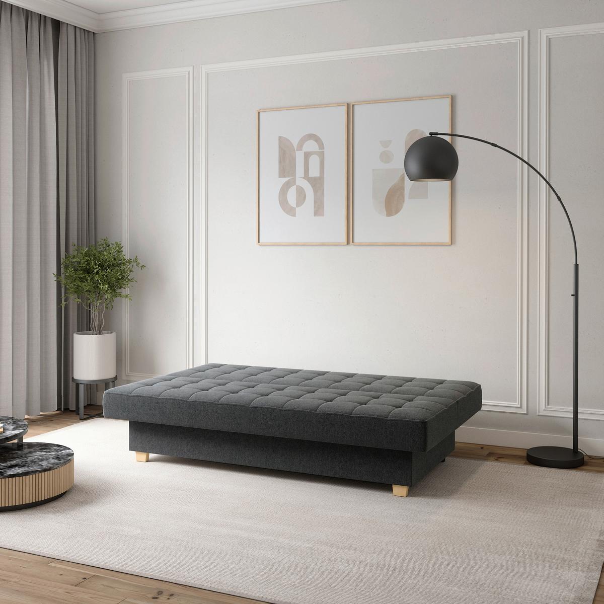 Schlafsofa Miko Grau B: 192 cm - Grau, Design, Textil (192/92/95cm) - MID.YOU