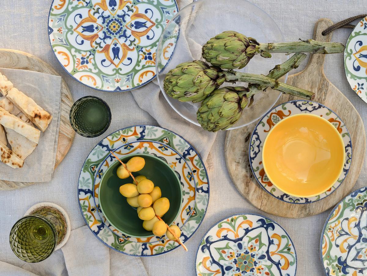 Tafelservice Giardini bunt Steinzeug, 12 -Teilig. - Multicolor, Basics, Keramik - Creatable