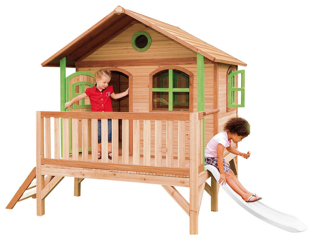 Spielhaus A030.040.90 - Rot/Braun, KONVENTIONELL, Holz/Kunststoff (349/233/212cm) - Ambia Garden