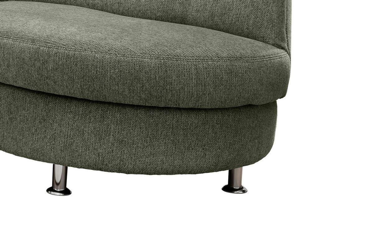 Ecksofa mit Relaxfunktion Parole Dunkelgrün Chenille - Chromfarben/Dunkelgrün, MODERN, Textil (275/236cm) - Livetastic