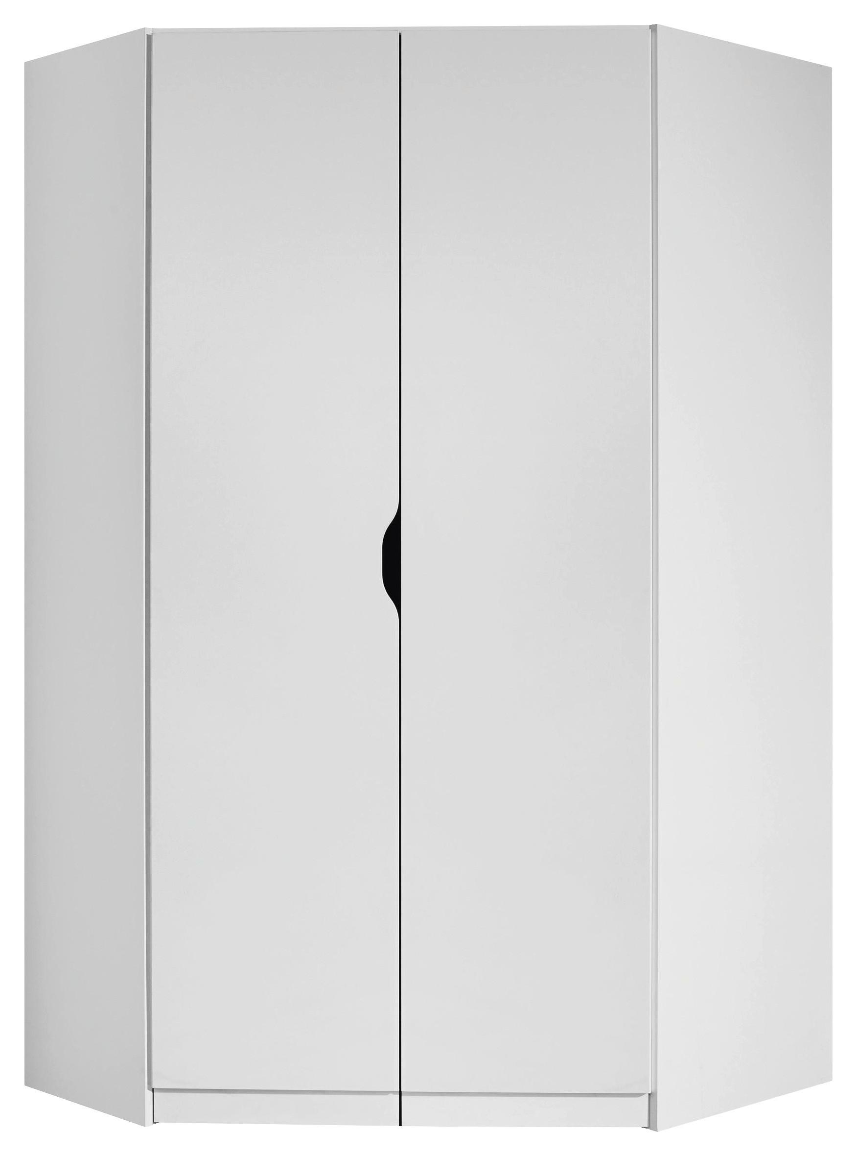 Rohová skříň FREISING bílá - bílá, Moderní, kompozitní dřevo (117/197/104cm) - MID.YOU