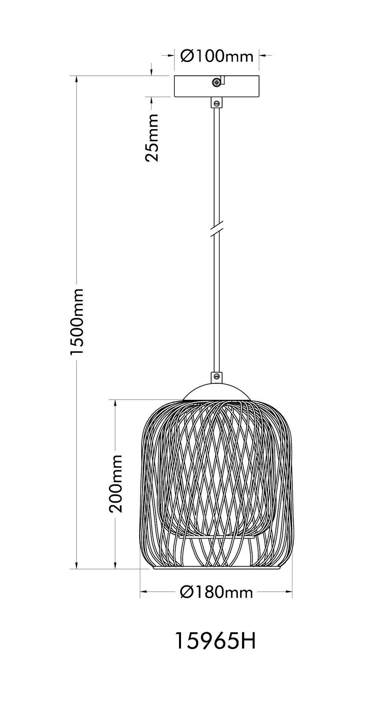 Hängeleuchte Dichti Creme Weiß Sandfarben D: 18 cm - Sandfarben/Creme, Basics, Kunststoff/Metall (18/150cm) - Globo