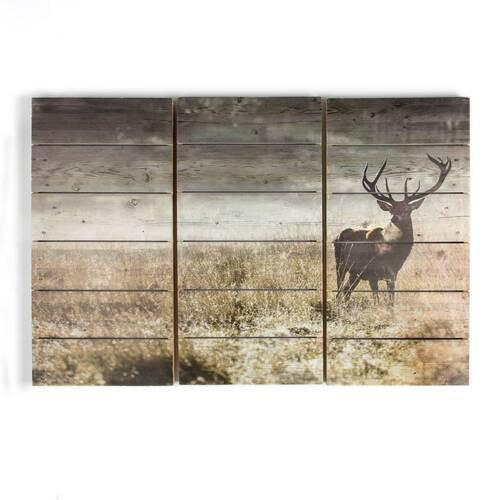 Wanddeko 102501 - Braun/Grau, Basics, Holz (90/60/3cm)