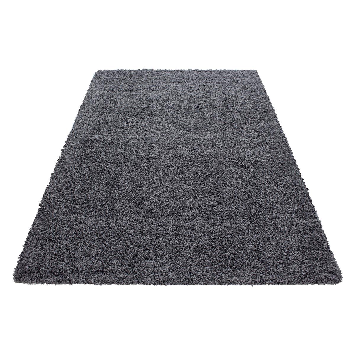 Hochflor Teppich Grau Dream 60x110 cm - Grau, KONVENTIONELL, Textil (60/110cm) - Novel