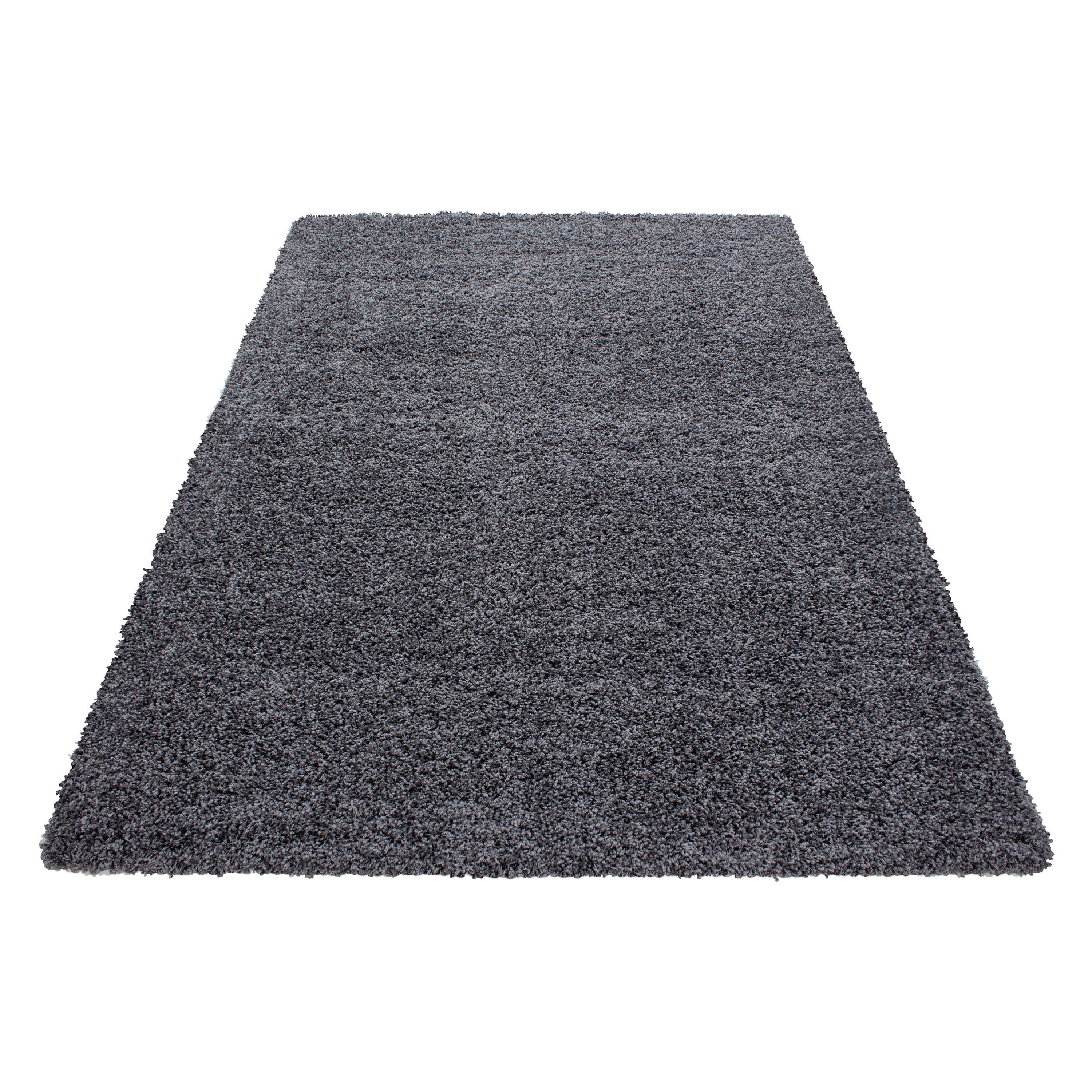 Hochflor Teppich Grau Life 200x290 cm