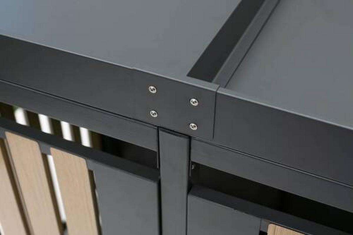 Mülltonnenbox Mülltonnenbox 2-Fach 240 Liter - Anthrazit/Naturfarben, Basics, Metall (84/125/134cm)