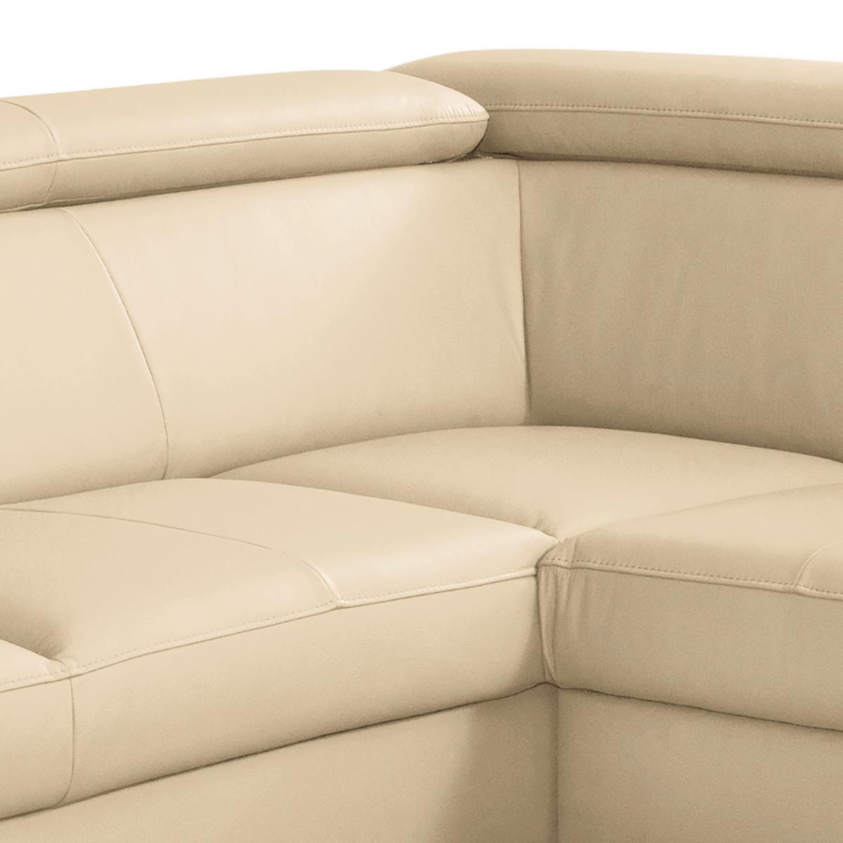 Ecksofa Note New Teilleder Beige 199x244 - Beige/Schwarz, Design, Leder/Textil (199/244cm) - Livetastic