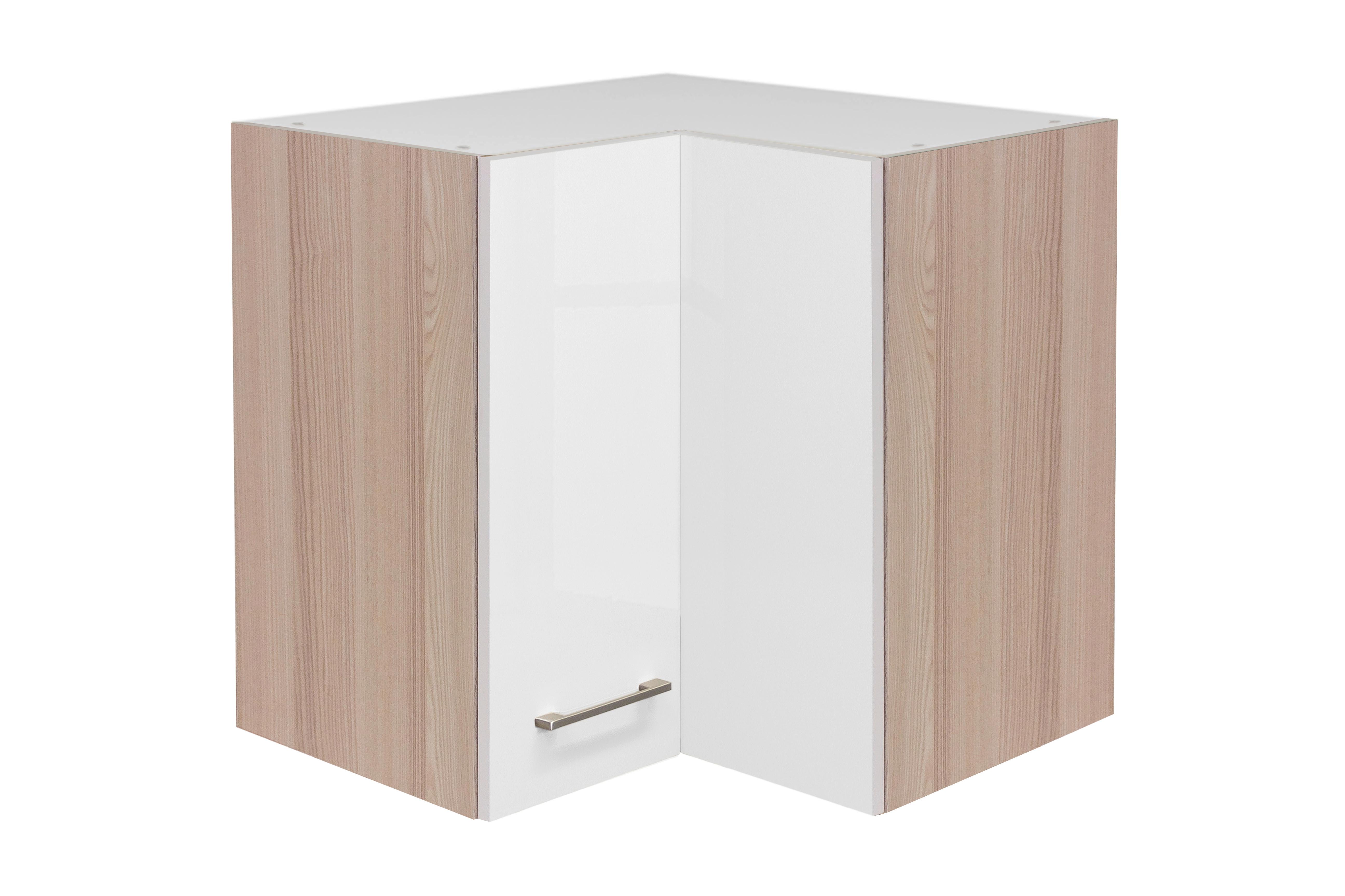 Horná Kuchynská Skrinka Abaco Perleťová - farby akácie/farby ušľachtilej ocele, Moderný, kov/kompozitné drevo (60-60/54/32cm) - MID.YOU