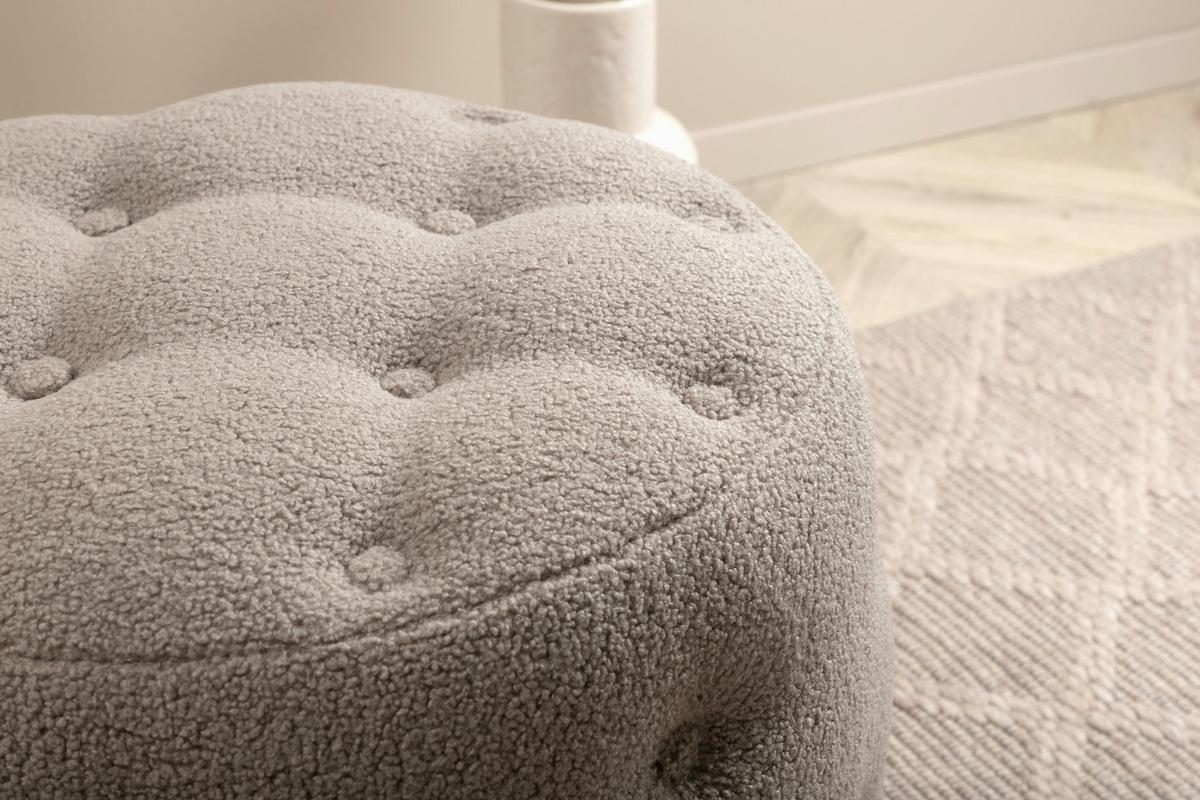 Pouf Benjamin - Greige, Design, Textil (55/44/55cm) - Livetastic