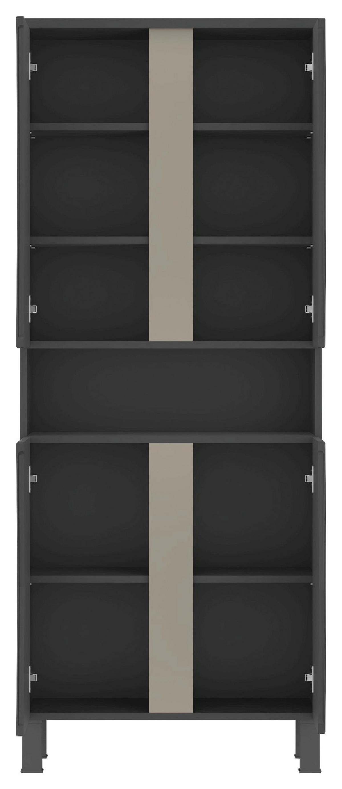 Hochschrank Manhattan Man Ls2 - Anthrazit/Weiß, MODERN, Keramik/Holzwerkstoff (68,6/170/35,3cm) - Luca Bessoni