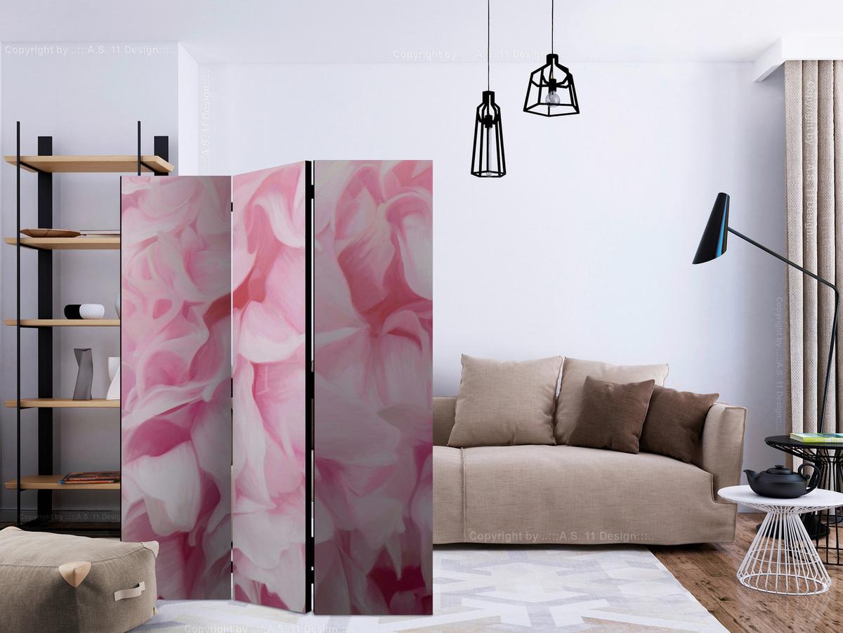 Paravent Pink Hellrosa B: 135 cm - Pink/Hellrosa, Basics, Holz/Textil (135/172/3cm) - artgeist