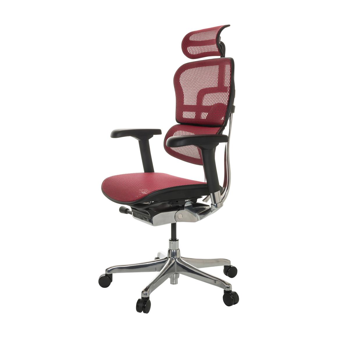 Drehstuhl Ergohuman I - Rot/Silberfarben, Basics, Kunststoff/Textil (69/119-144/65cm) - MID.YOU