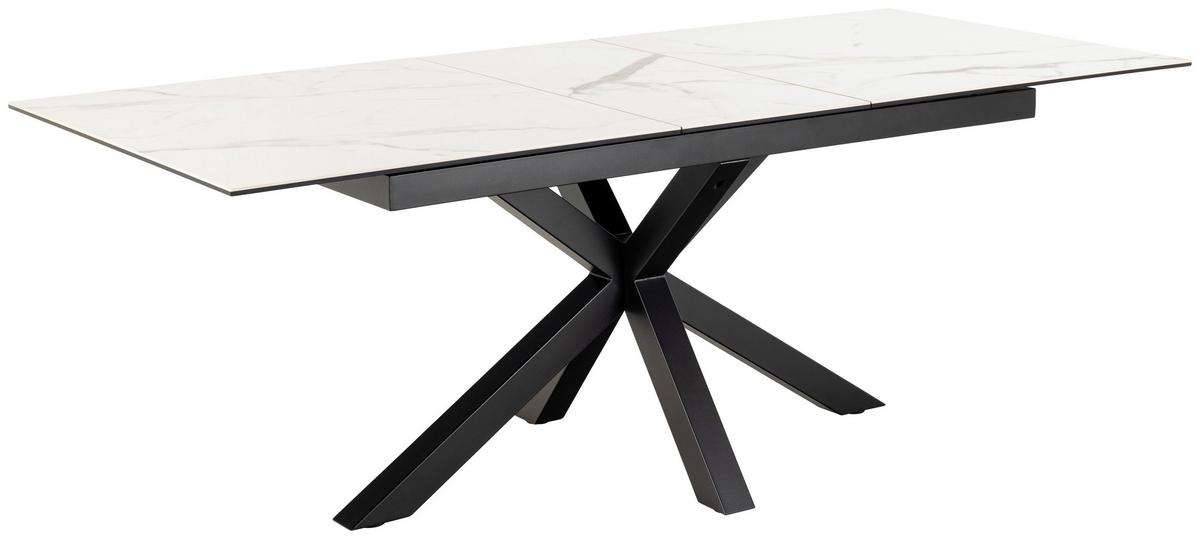 Esstisch Ausziehbar Heaven 168-210x90x75,5cm Schwarz/weiß - Schwarz/Weiß, Trend, Keramik/Metall (168-210/90/75,5cm) - MID.YOU
