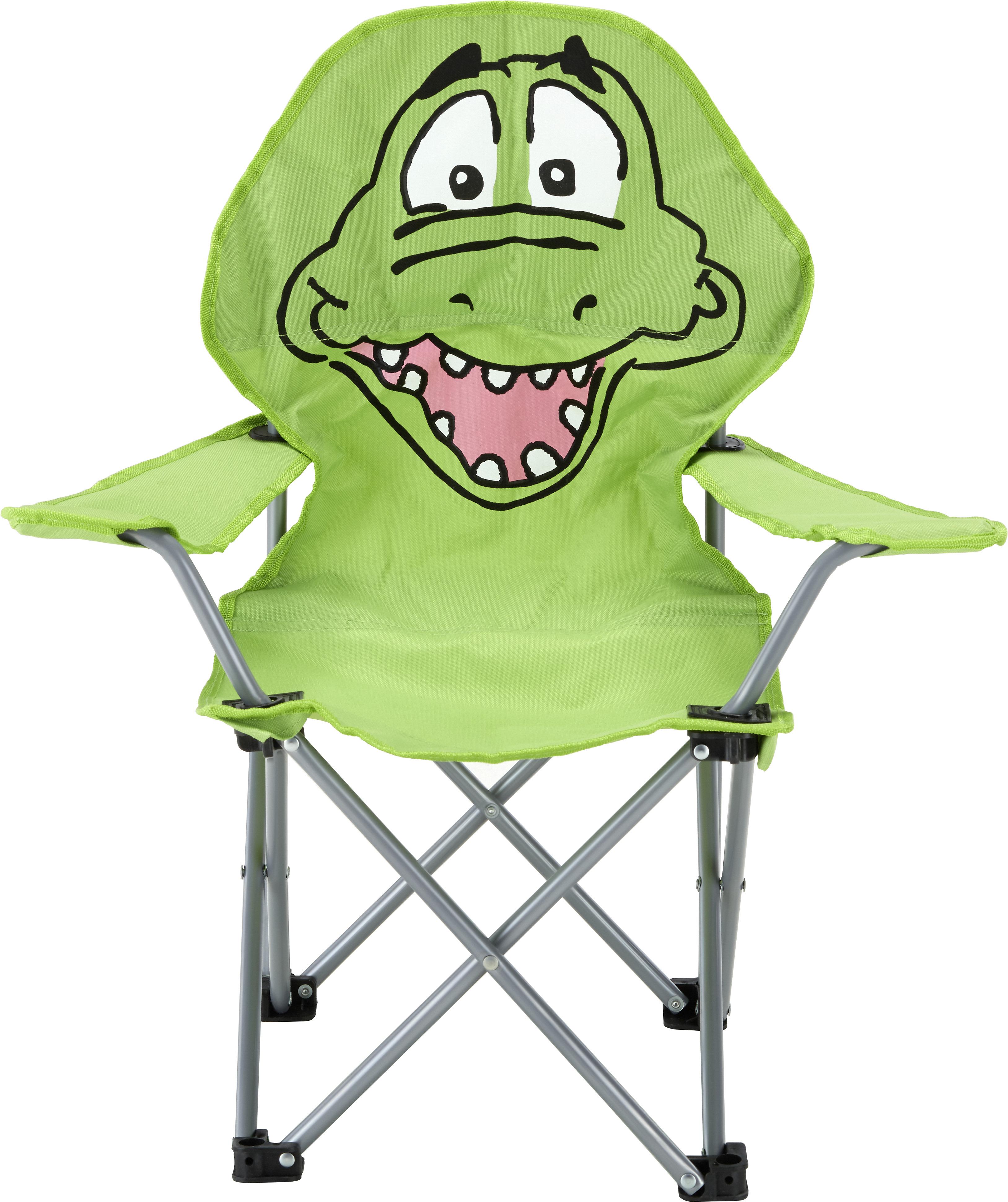 Kindersessel Linda Grün Krokodil Stahl/Textil Klappbar - Grün, KONVENTIONELL, Textil (59/65/33cm) - BUNINO