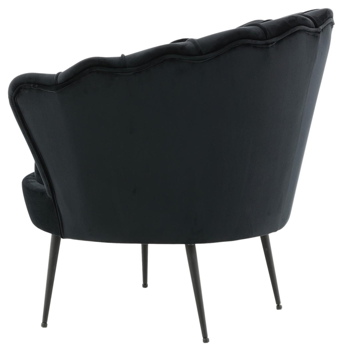 Sessel Calais - Schwarz, Design, Textil/Metall (83/76/77cm) - Livetastic
