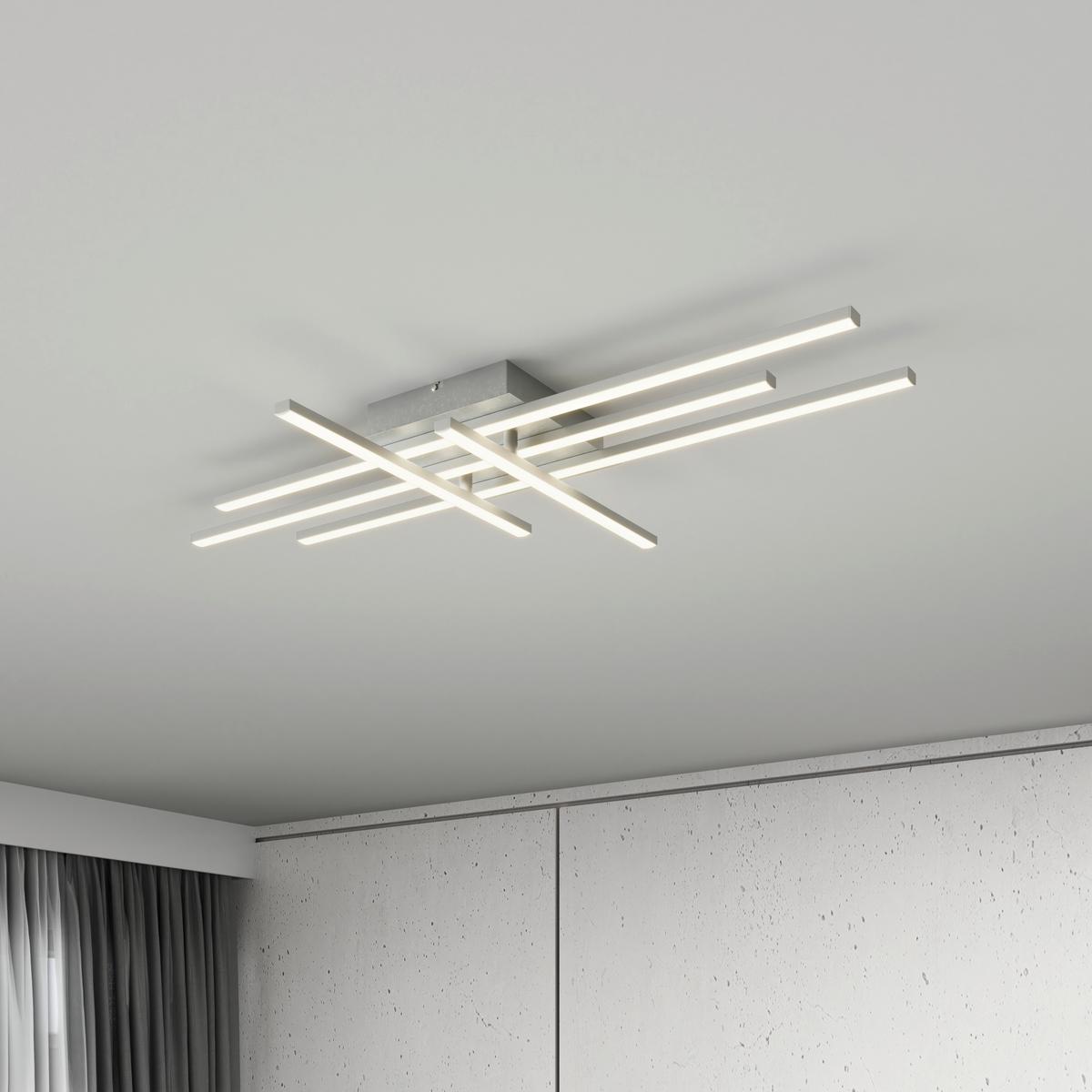 LED-DECKENLEUCHTE CINDY - Silberfarben, Basics, Kunststoff/Metall (40/69/6,5cm) - Luca Bessoni