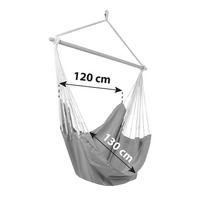 Hängesessel Chillax Grau für Deckenmontage bis 100 kg - Grau, KONVENTIONELL, Textil (120/130cm) - Ondega