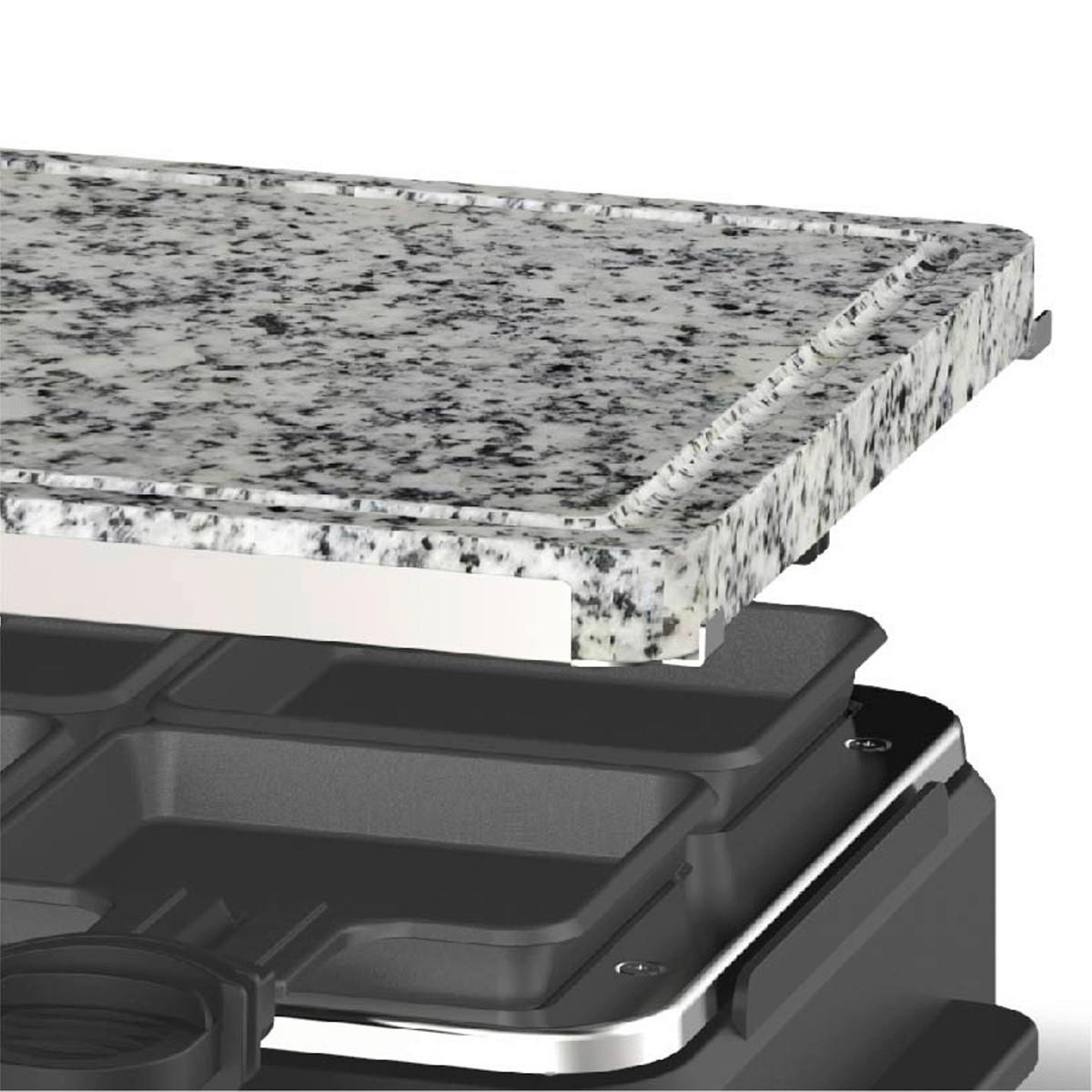 Raclette-Grill B-Kitchen Grill 900 - Edelstahlfarben/Schwarz, Basics, Kunststoff/Stein (44,5/14,5/22,7cm)