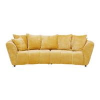 Velká pohovka BONELLI, žlutám s polštáři - černá/žlutá, Moderní, textil/plast (280/74cm) - Mömax