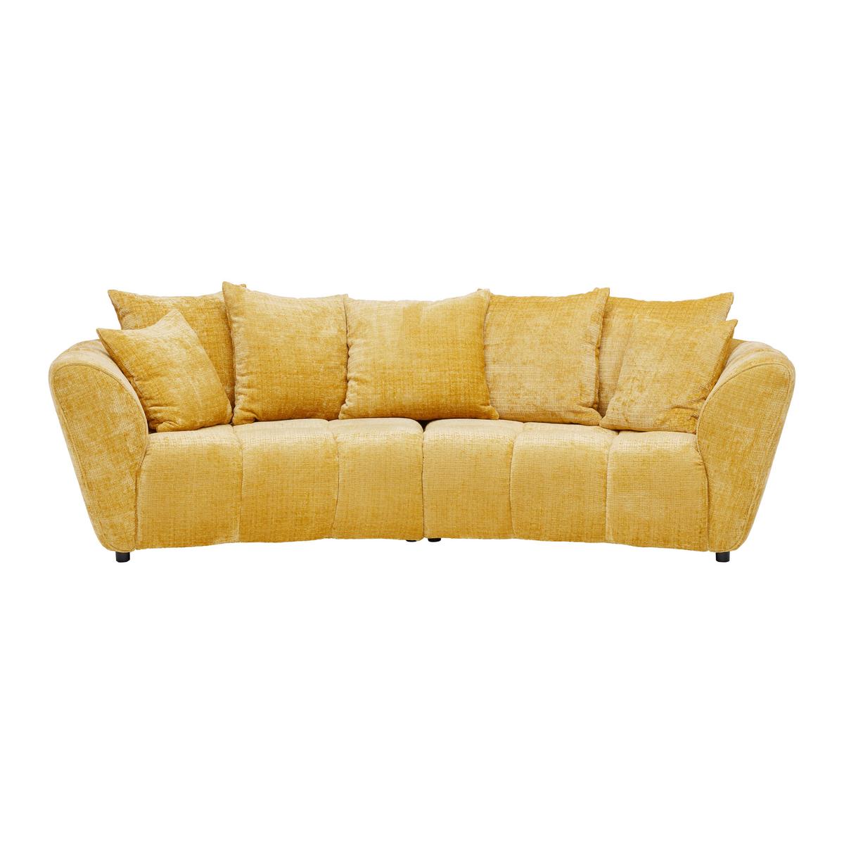 Velká pohovka BONELLI, žlutám s polštáři - černá/žlutá, Moderní, textil/plast (280/74cm) - Mömax