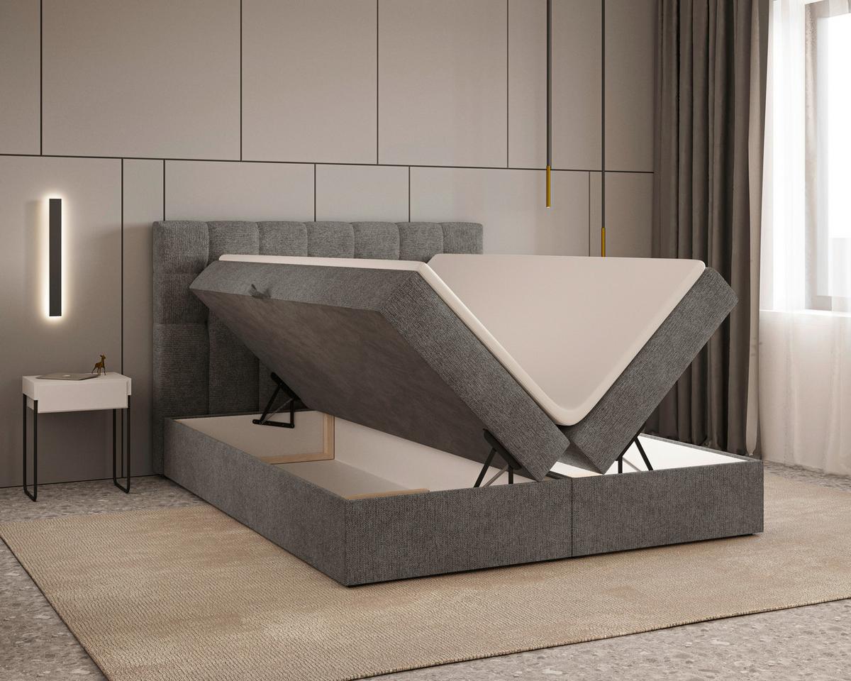 BOXBETT Oslo Anthrazit 160x200cm - Anthrazit/Schwarz, MODERN, Holz/Kunststoff (160/200cm) - MID.YOU