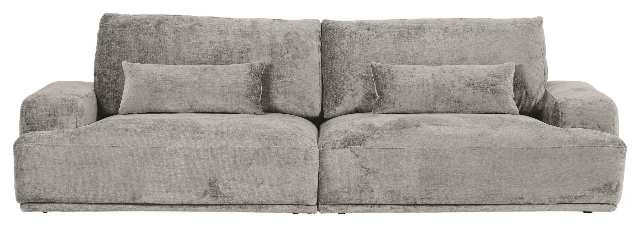 Bigsofa Mezino Hellgrau B: 282 cm - Hellgrau/Schwarz, KONVENTIONELL, Textil (282/73/115cm) - MID.YOU
