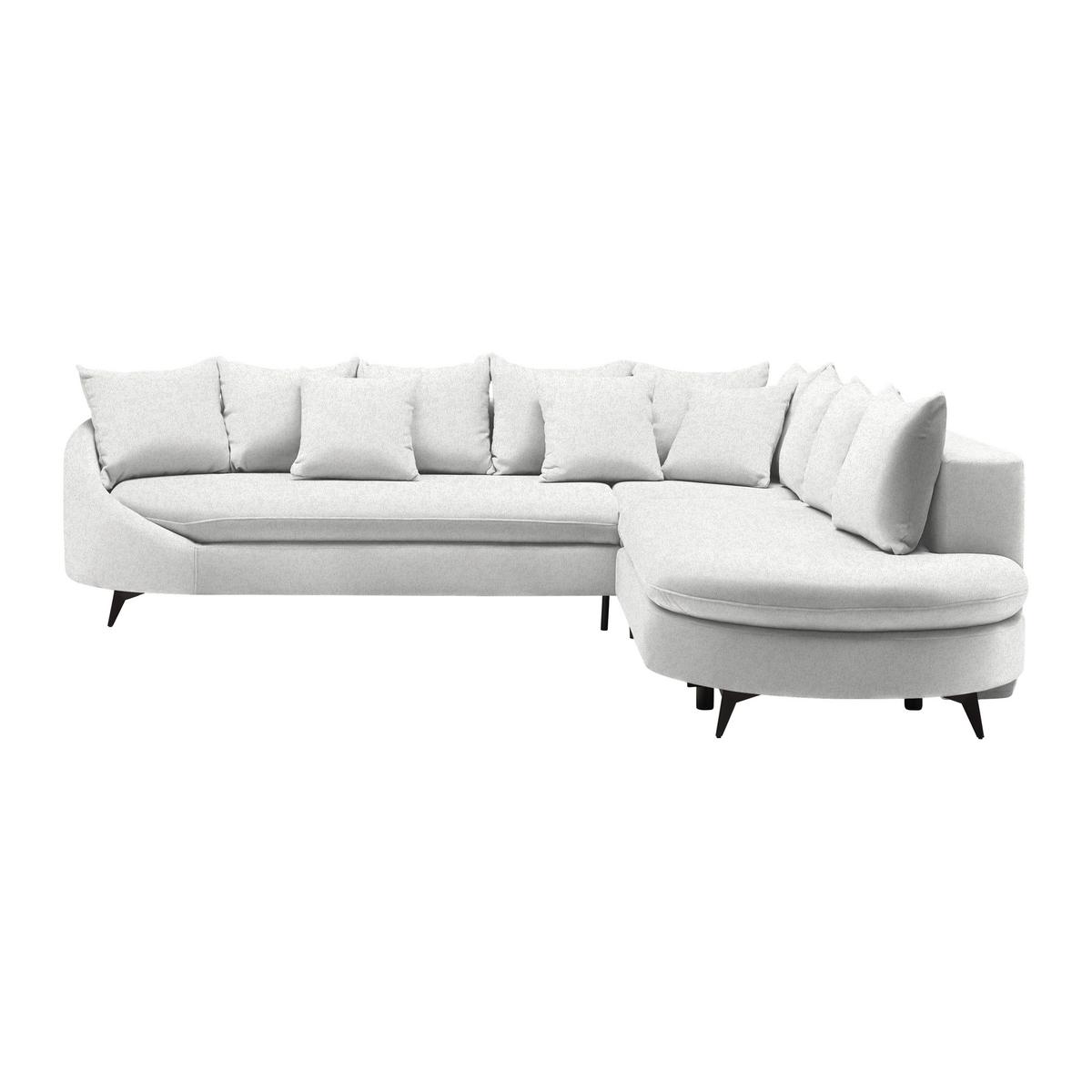 Rohová sedačka AXEL, pravá, krémová tkanina - černá/krémová, Moderní, kov/textil (291/250cm) - Mömax
