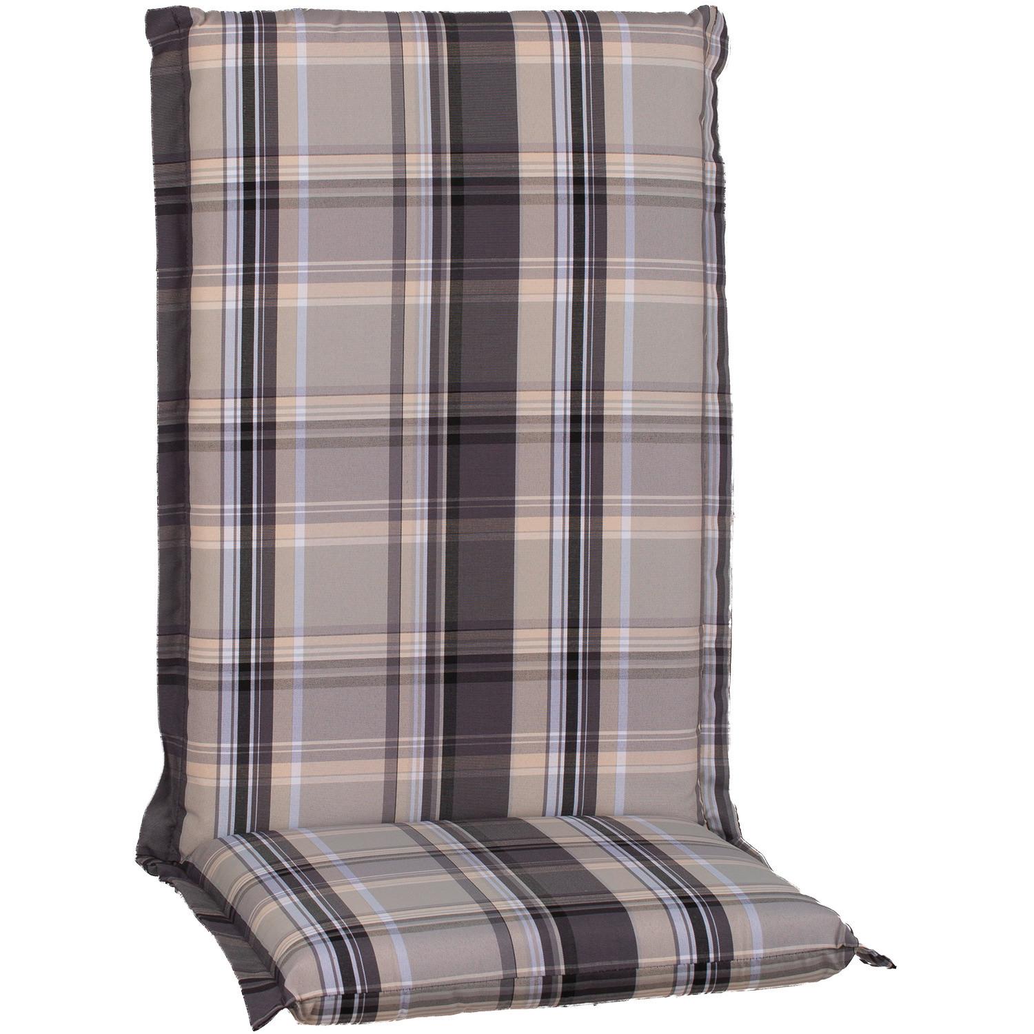 Beige Sesselauflage mit Karos für Hochlehner