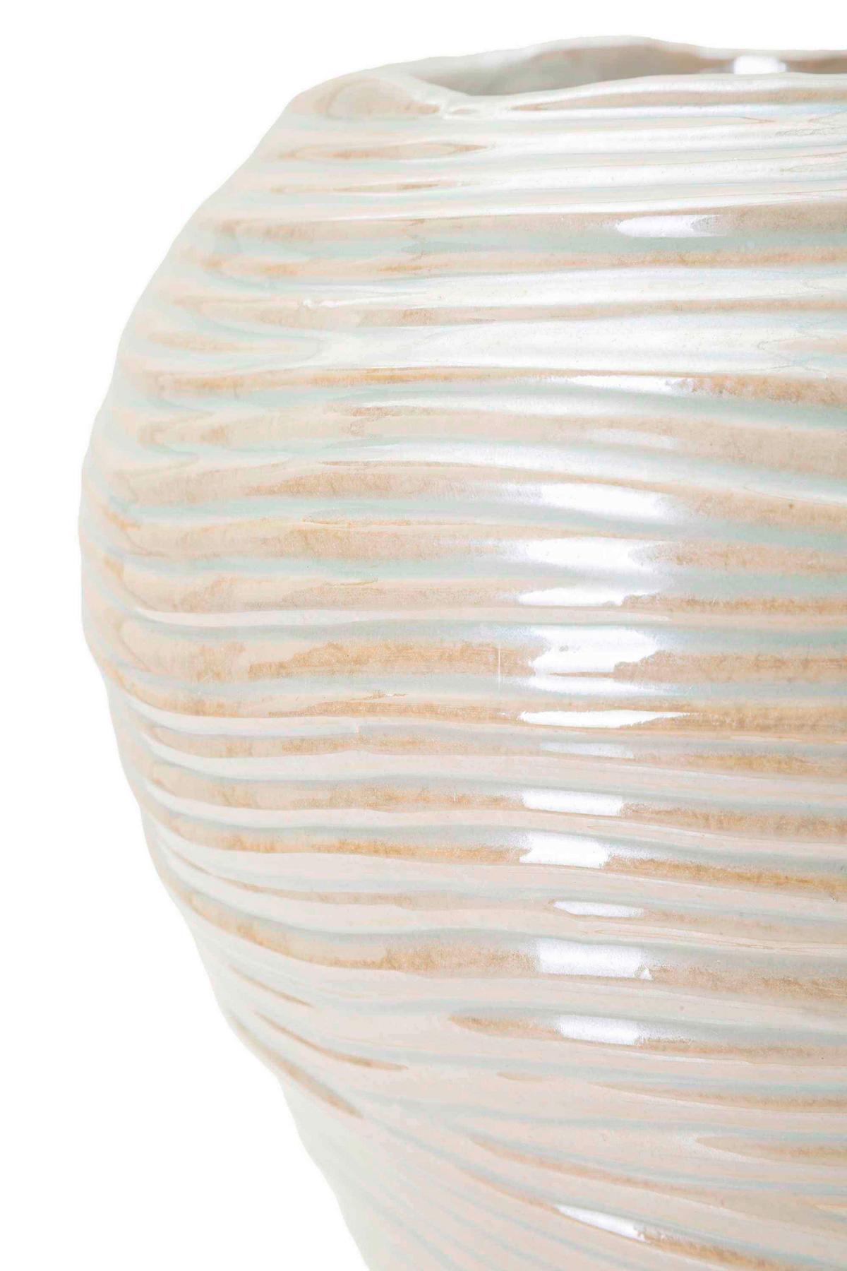 Vase Perly Round Perlmutt B: 27 Cm - Perlmutt, Basics, Keramik (27/24/27cm)