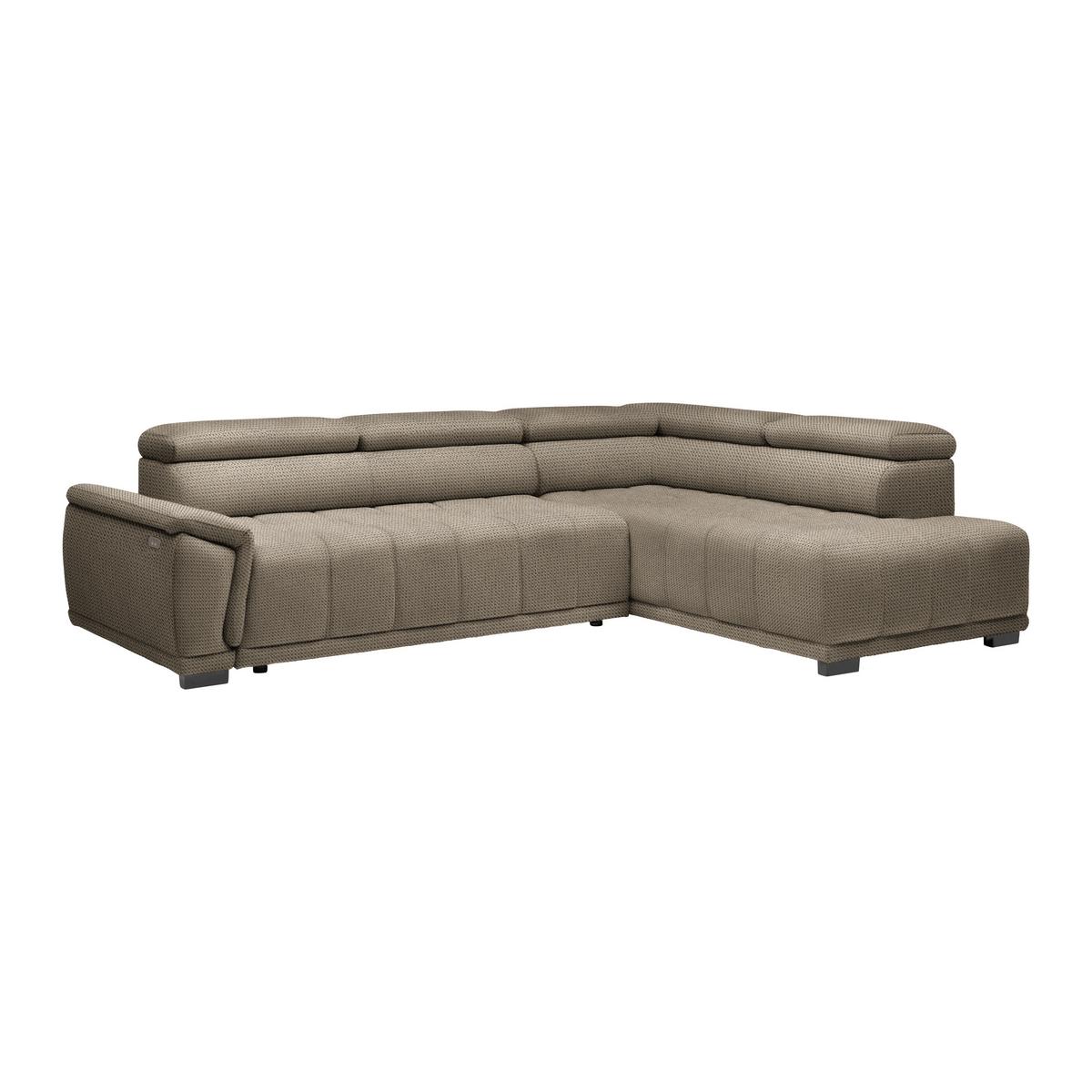 Rohová sedačka GRINALDI, pravá, béžová - čierna/béžová, Modern, textil/plast (283/206cm) - Premium Living