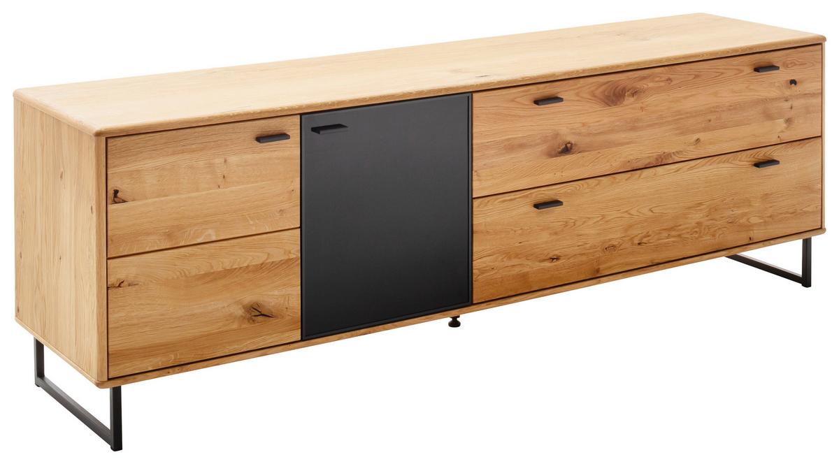 Lowboard Arezzo Wildeiche/Anthrazit B: 209 cm - Wildeiche/Anthrazit, Design, Glas/Holz (209/68/50cm) - MID.YOU