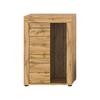 Vitrine Jam Eiche Dekor B: 86 Cm - Eiche Wotan/Schwarz, Design, Glas/Holzwerkstoff (86/60/35cm) - MID.YOU