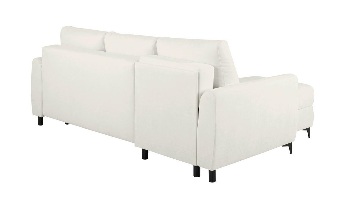 Ecksofa Moli, Weiß S: 236x148 cm - Schwarz/Weiß, Design, Textil (236/148cm) - MID.YOU