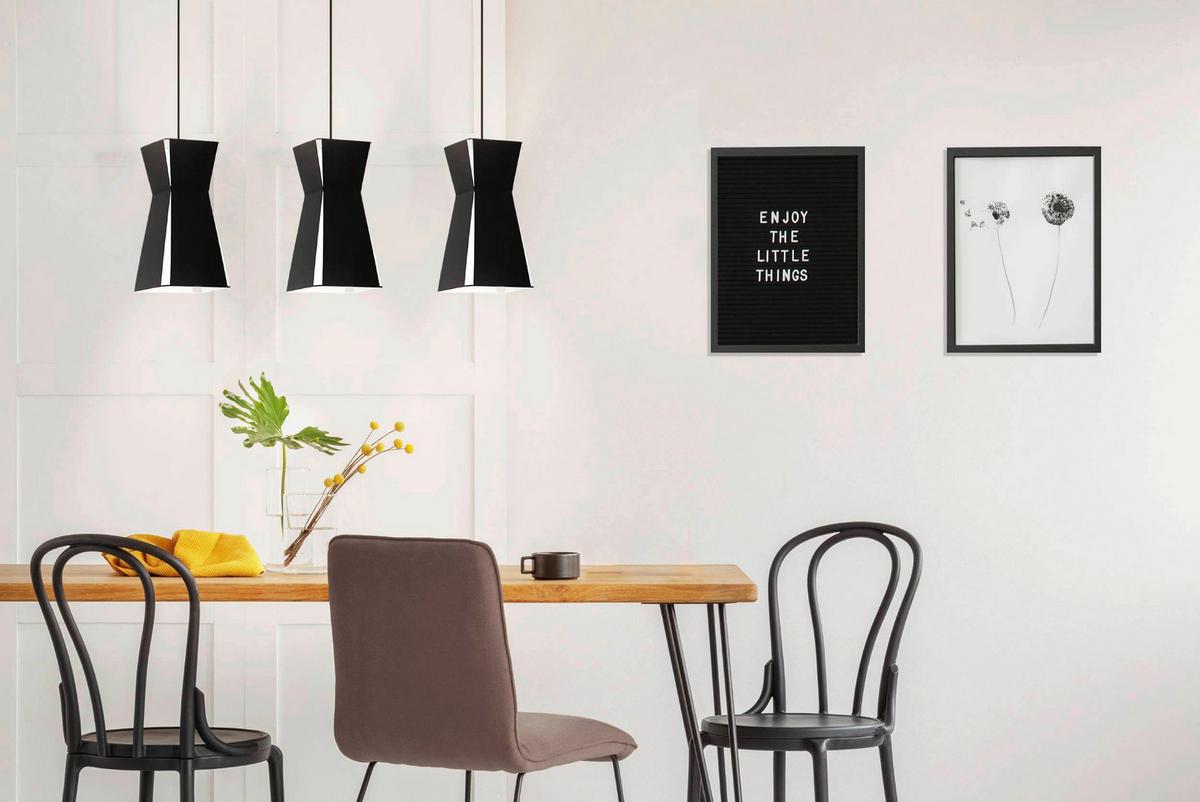 Hängeleuchte Valecrosia H: 110 Cm 3-Flammig, Oval - Schwarz/Weiß, Design, Metall (84/18/110cm) - Eglo