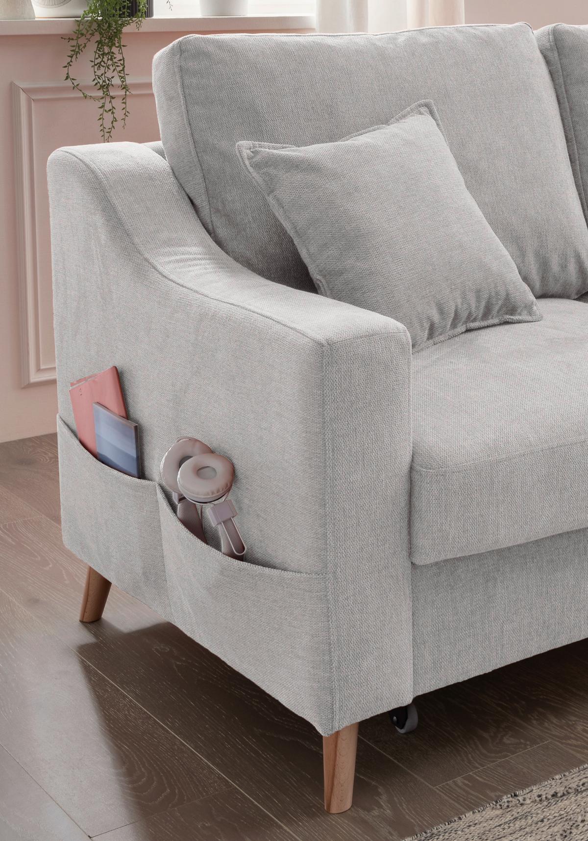 Ecksofa Valentina Grau S: 228x150 Cm - Naturfarben/Grau, MODERN, Textil (228/150cm) - Livetastic