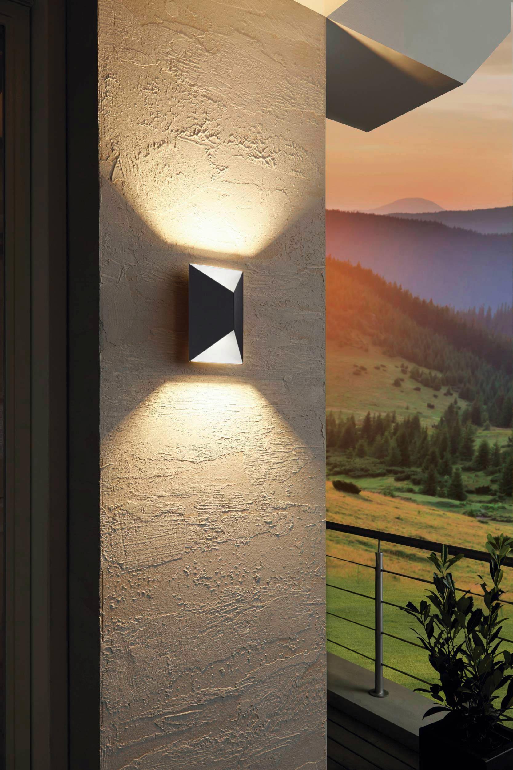 Außenwandleuchte Predazzo 2,5w Stahl, Wandmontage - Anthrazit/Weiß, Design, Metall (14/21/7,5cm) - Eglo