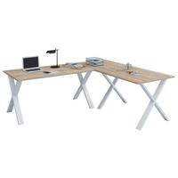 Eckschreibtisch Lona 220x220cm Weiß/eiche - Weiß/Sonoma Eiche, MODERN, Holzwerkstoff/Metall (220/220/76cm) - MID.YOU