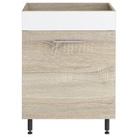 Mosogató Alsószekrény Corina - Sonoma tölgy/fehér, Modern, műanyag/faalapú anyag (60/82,4/58cm)