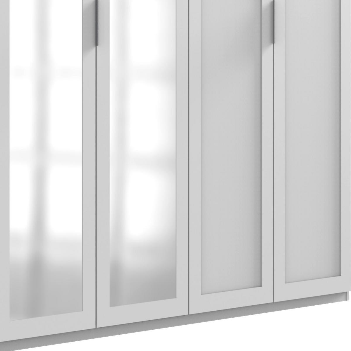 Drehtürenschrank Mit Spiegel 270cm Nadja, Weiß - Weiß, KONVENTIONELL, Glas/Holzwerkstoff (270/210/58cm) - MID.YOU