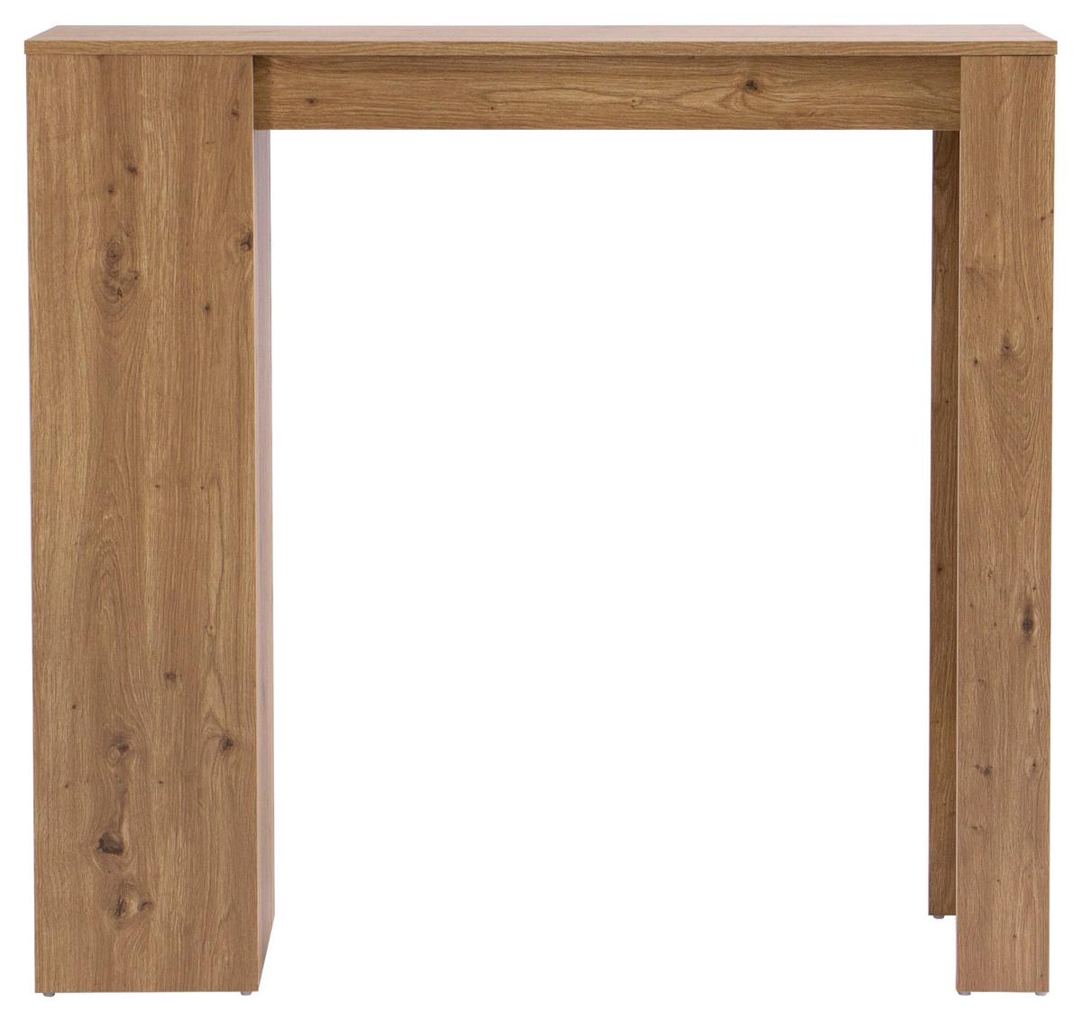 Bartisch Brest 110x103x50 cm Melamin Eiche 3 Ablagen - Eichefarben, KONVENTIONELL, Holzwerkstoff (110/103/50cm)