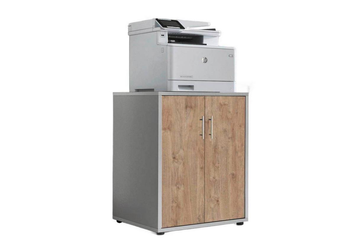 Aktenschrank Office Edition Grau, Eiche Dekor B: 54cm - Eichefarben/Grau, MODERN, Holzwerkstoff (54/74/50cm) - MID.YOU