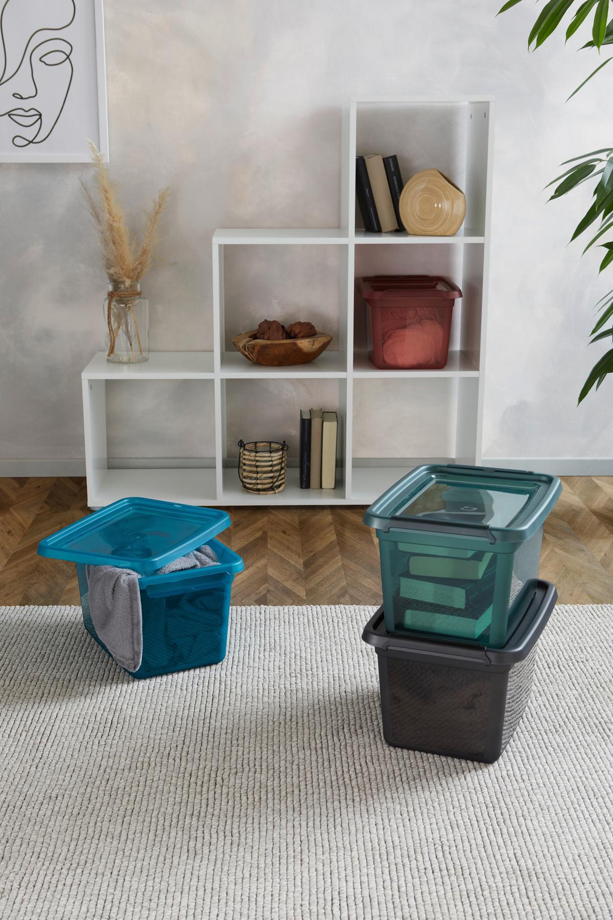 Aufbewahrungsdose Anita - Blau/Schwarz, Basics, Kunststoff (28/38/22,5cm) - Luca Bessoni