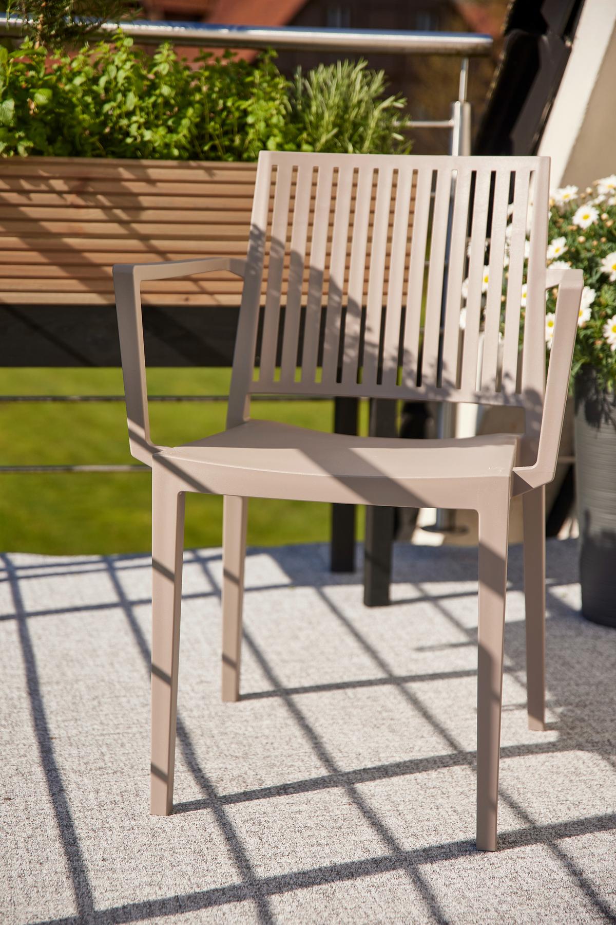 Gartengarnitur T20191 - Taupe/Anthrazit, Basics, Holzwerkstoff/Kunststoff (80/80/120cm) - Siena Garden