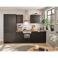 Küchenblock Jazz 8 310 Schwarz B: 310 Cm - Eichefarben/Schwarz, LIFESTYLE, Holzwerkstoff (310cm) - MID.YOU