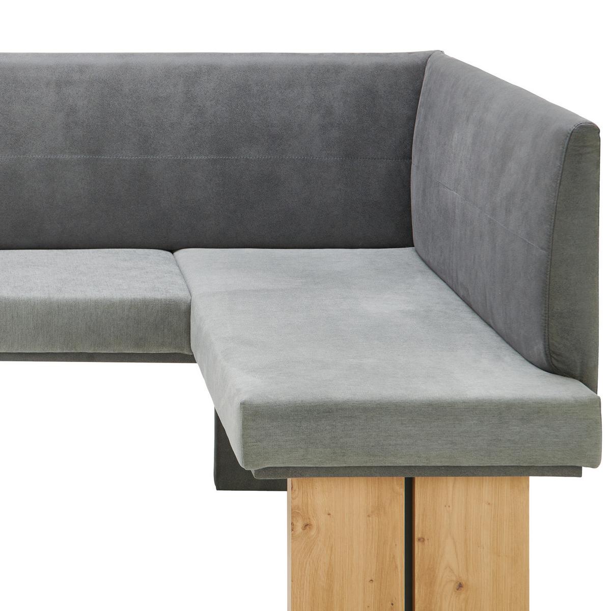 Eckbank Hellgrau/Eiche Dekor Emma 185x150 cm - Eichefarben/Anthrazit, KONVENTIONELL, Holzwerkstoff/Textil (185/150cm)