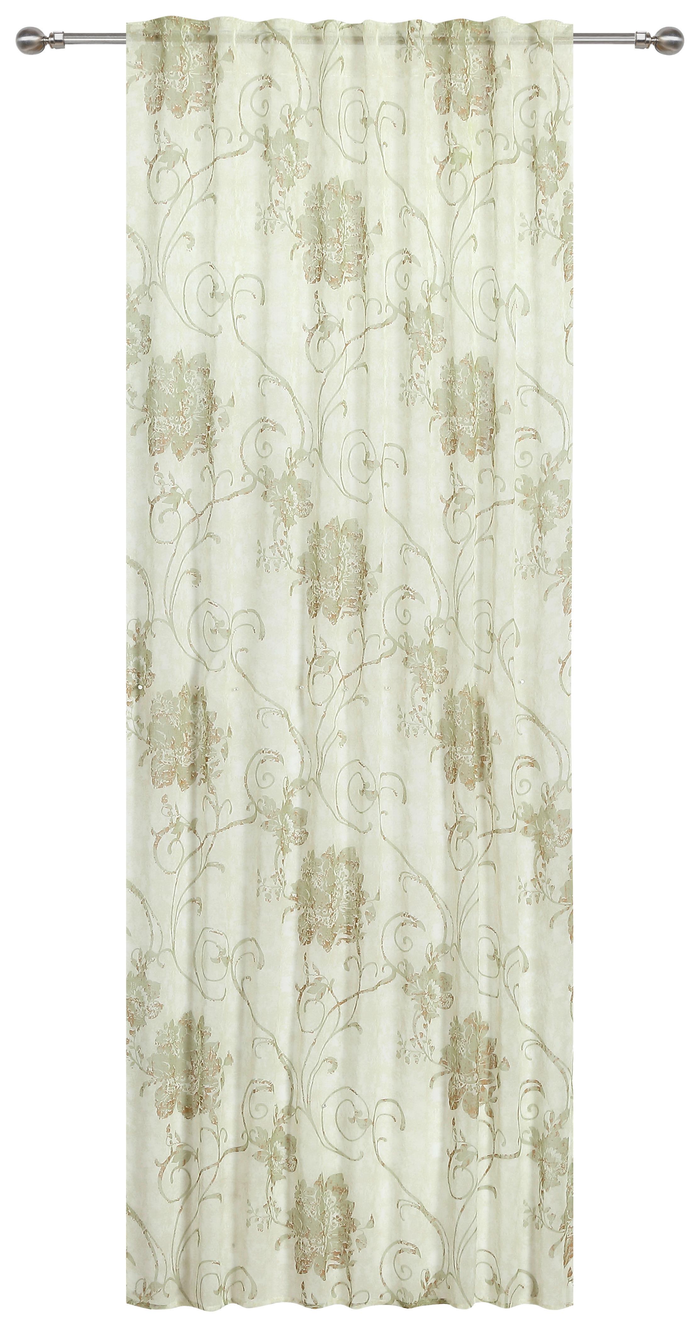 Vorhang Mit Band Sarah 140x245 Cm Grün - Grün, ROMANTIK / LANDHAUS, Textil (140/245cm) - James Wood